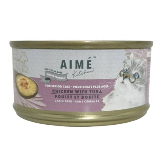 AIME Kitchen 無穀物殿堂主食系列 雞肉煮吞拿魚老貓罐